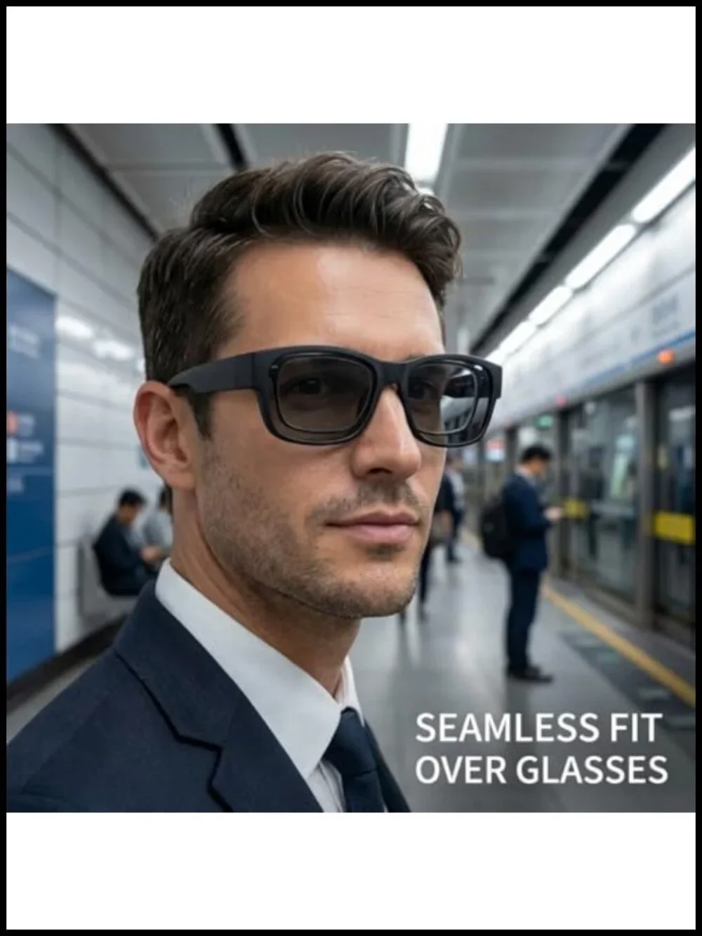 3 Pack Fit Over Sunglasses Square UV400 Shades Lightweight